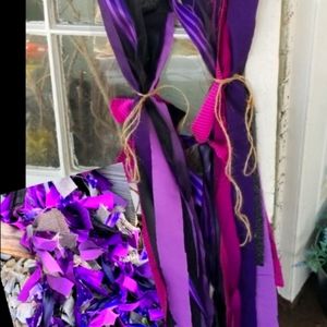 WICKED witch Set of 36" curtains with 2 witchy rag garlands LIMITED EDITION